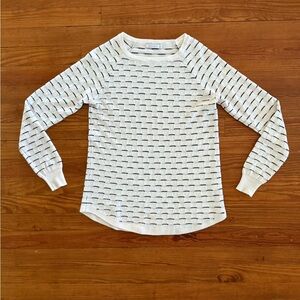 Staccato White and Black Textured Sweater